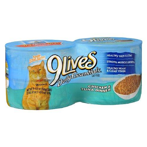 Order 9 Lives Daily Essentials Canned Cat Food - 5.5 Ounces x 4 pack food online from Walgreens store, Canton on bringmethat.com