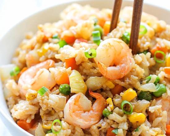Order Shrimp Fried Rice (qt) food online from Wu's Garden store, Upper Leacock on bringmethat.com