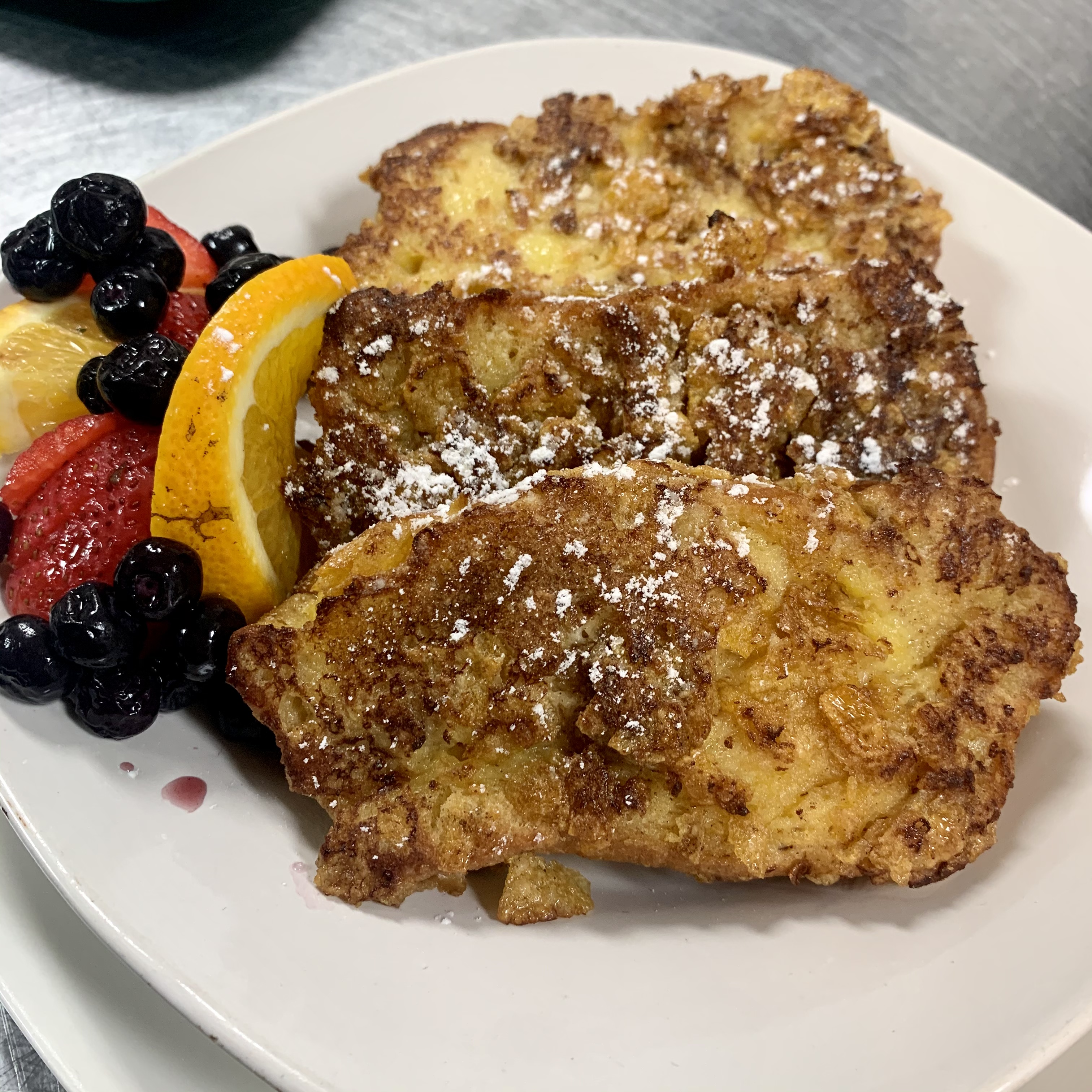 Order Honey crunch french toast food online from Our Recipes Cafe & Catering store, Arbutus on bringmethat.com