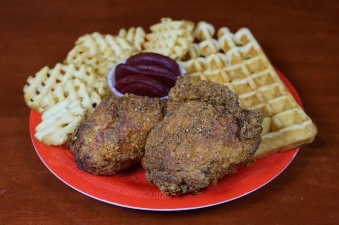 Order Chicken & Waffle Combo food online from Waffle Brothers store, Denver on bringmethat.com