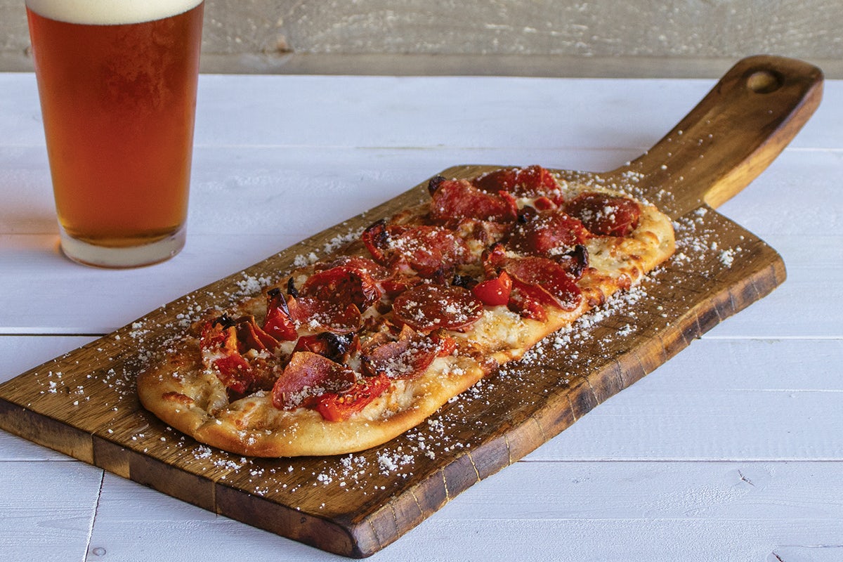 Order Pepperoni Flatbread food online from World Of Beer store, Louisville on bringmethat.com