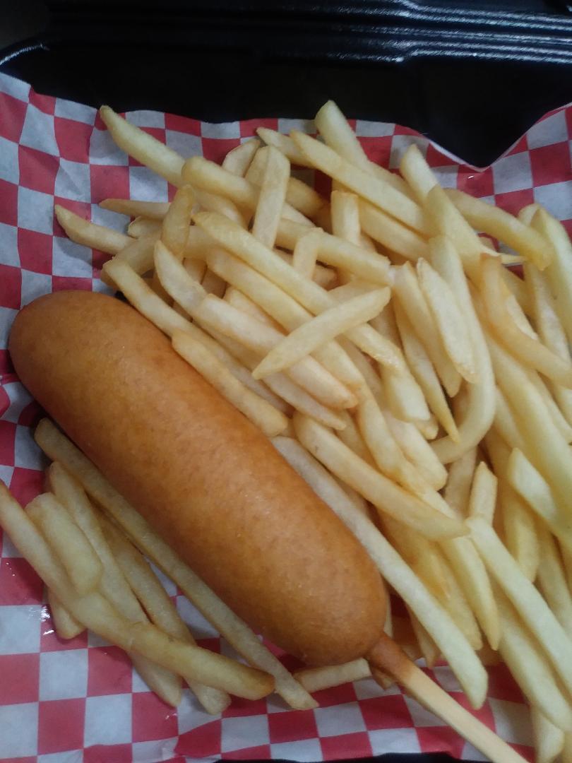 Order Corn Dog with Fries food online from Tacos And Wings store, Sunland on bringmethat.com