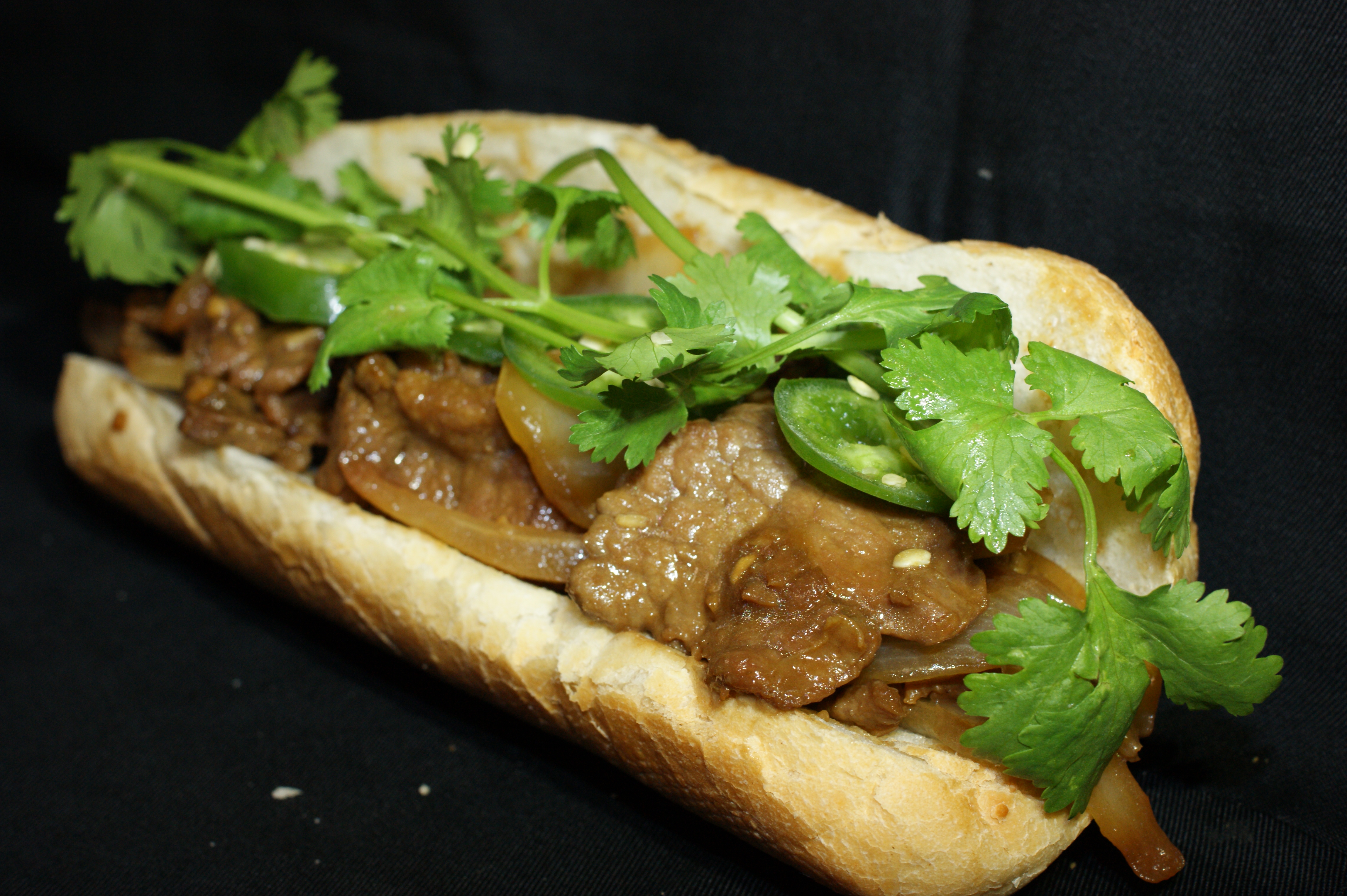 Order S9. Thit Bo Satay Sandwich food online from Saigon Subs & Cafe store, Morristown on bringmethat.com