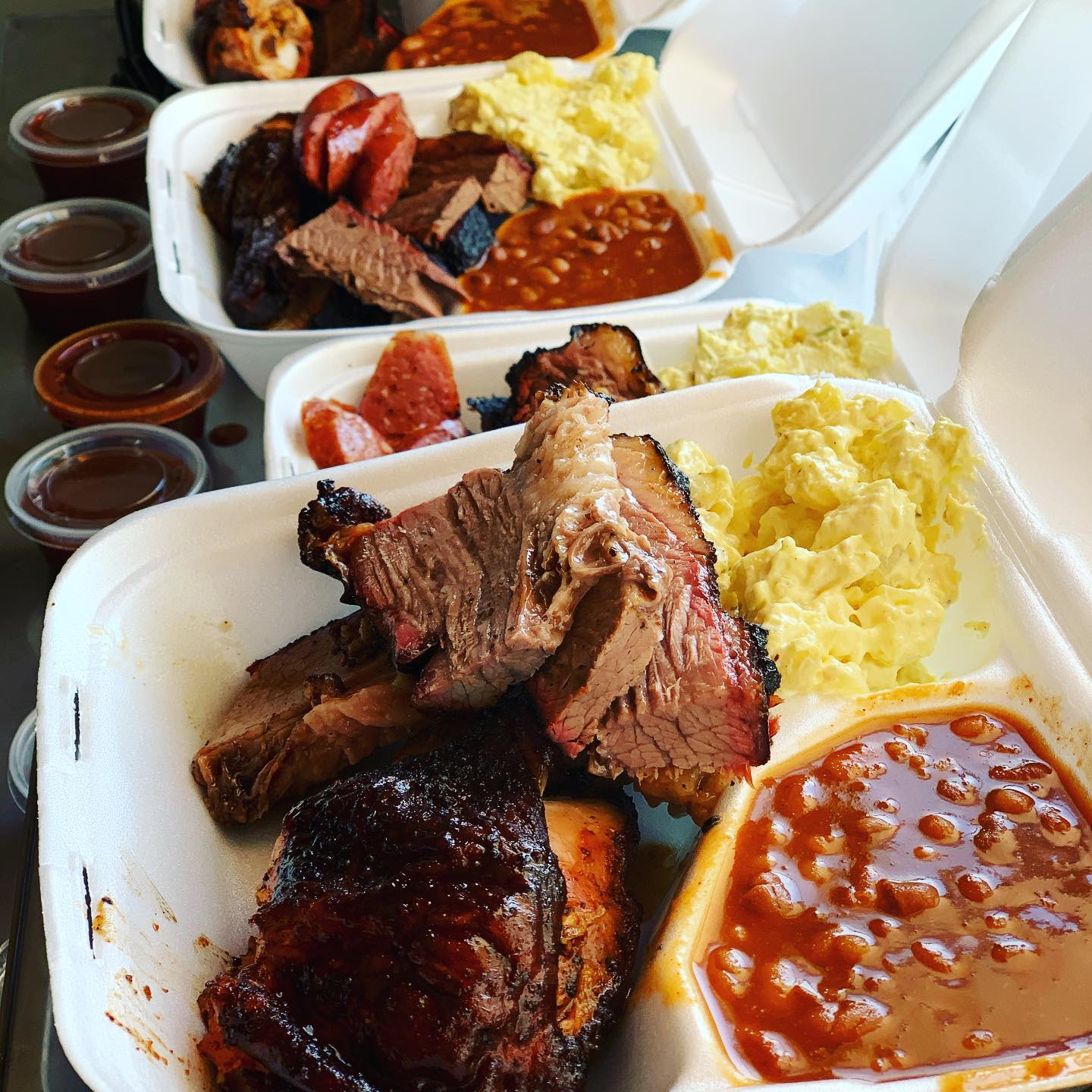 Order  The Big Texan 2 Meat Plate food online from Lonestar Sausage & Bbq store, Houston on bringmethat.com