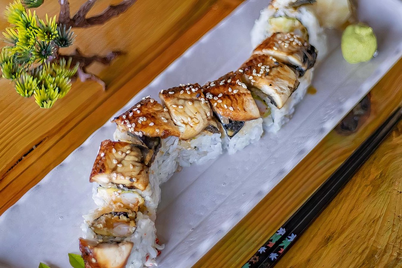 Order Dragon Roll* food online from Miyako Yakitori & Sushi store, Austin on bringmethat.com
