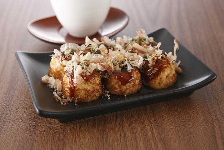Order A13. Takoyaki Octopus Ball (6 Pieces) food online from Pho Noodle Station & Bubble Tea House store, Downers Grove on bringmethat.com