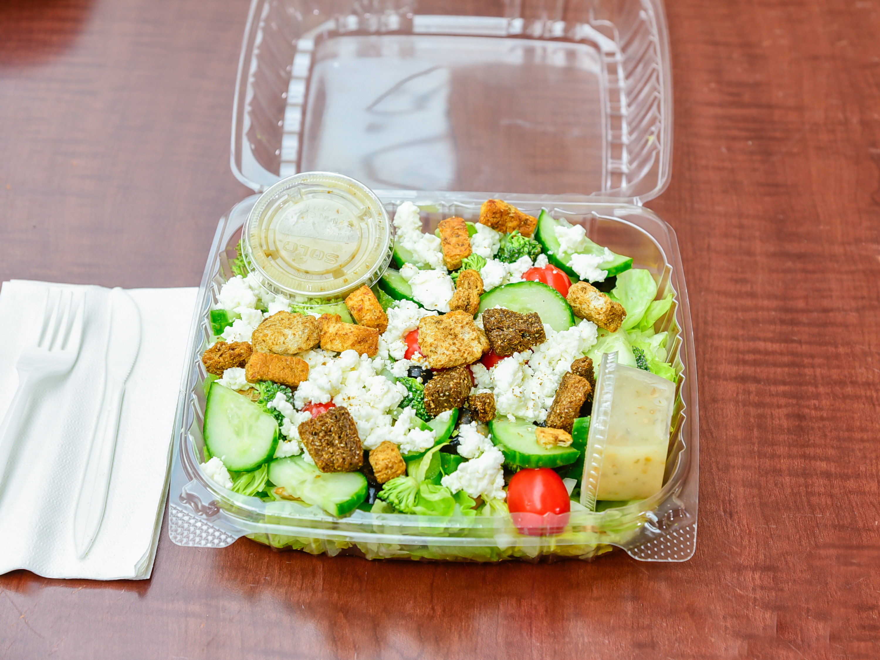 Order Greek Salad food online from Great Steakout store, Rochester on bringmethat.com