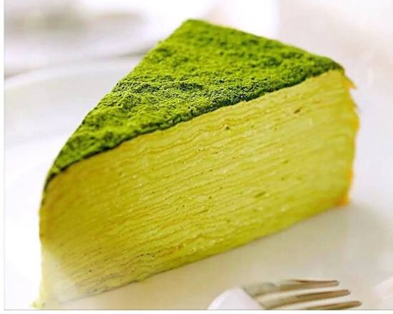 Order Match Mille Crepe Cake(S) 抹茶千层一片 food online from Timeless Tea store, Seattle on bringmethat.com