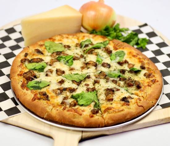 Order Jerk Chicken Alfredo Pizza food online from Phlavz store, Orland Park on bringmethat.com