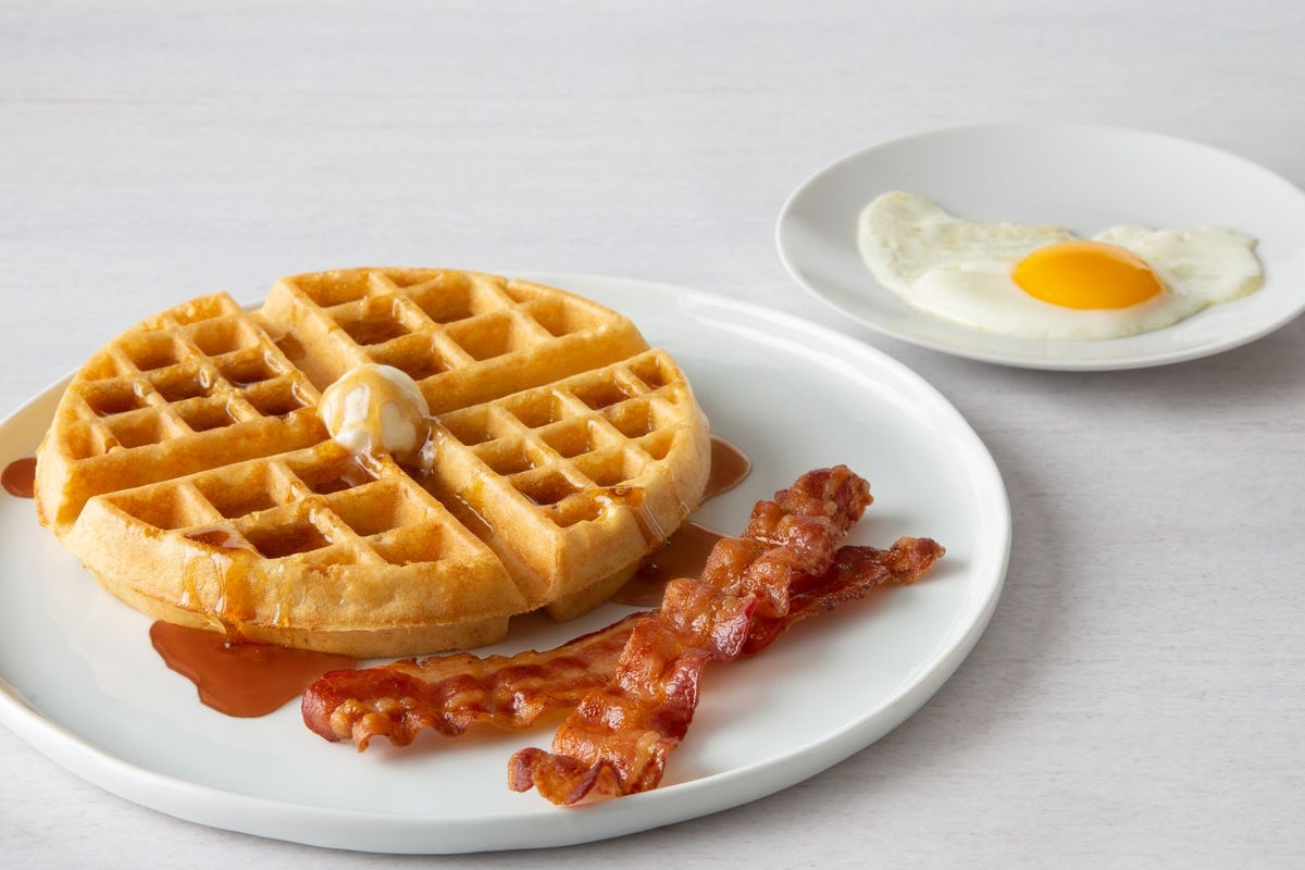 Order Belgian Waffle Combo* food online from Village Inn store, Albuquerque on bringmethat.com
