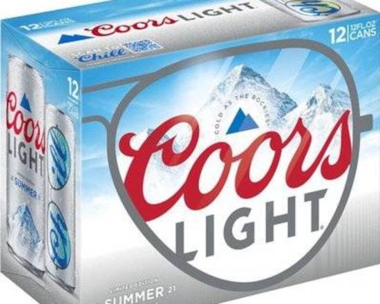 Order Coors Light, 12pk-12oz can beer (4.2% ABV) food online from 50th Street Liquor, Beer & Wine store, Lubbock on bringmethat.com