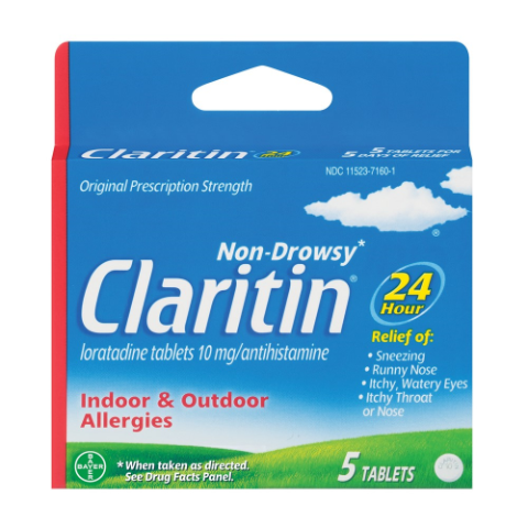 Order Claritin Allergy 24 Hour Tablet 5 Count food online from 7-Eleven store, West Columbia on bringmethat.com