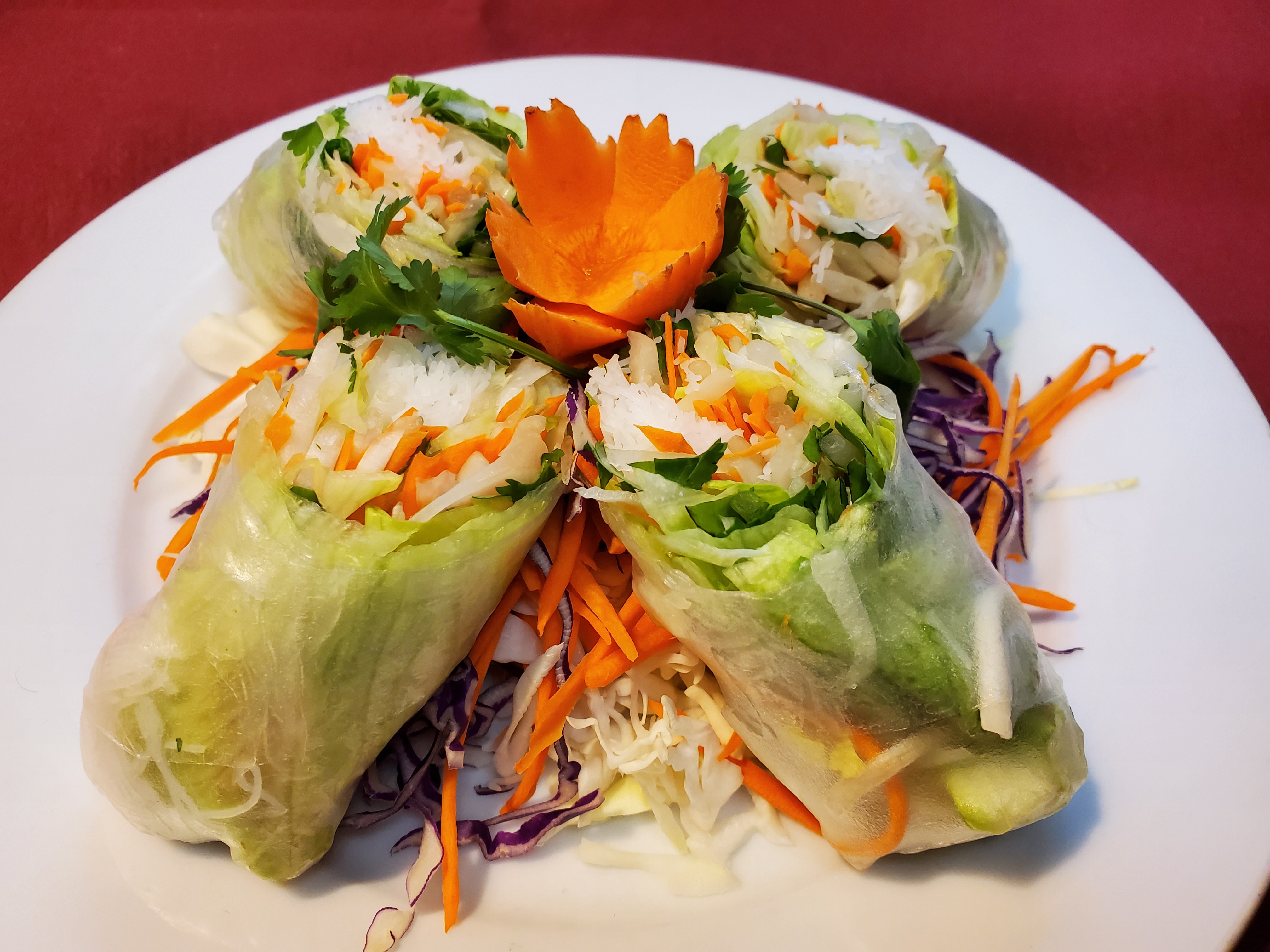 Order Veggie Spring Rolls food online from Sweet Basil Thai Cuisine store, Hurst on bringmethat.com