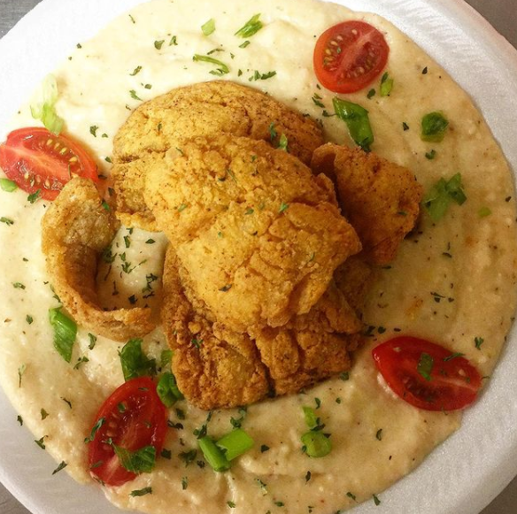 Order Fried Catfish and Grits food online from Firemans Cafe store, Clinton on bringmethat.com