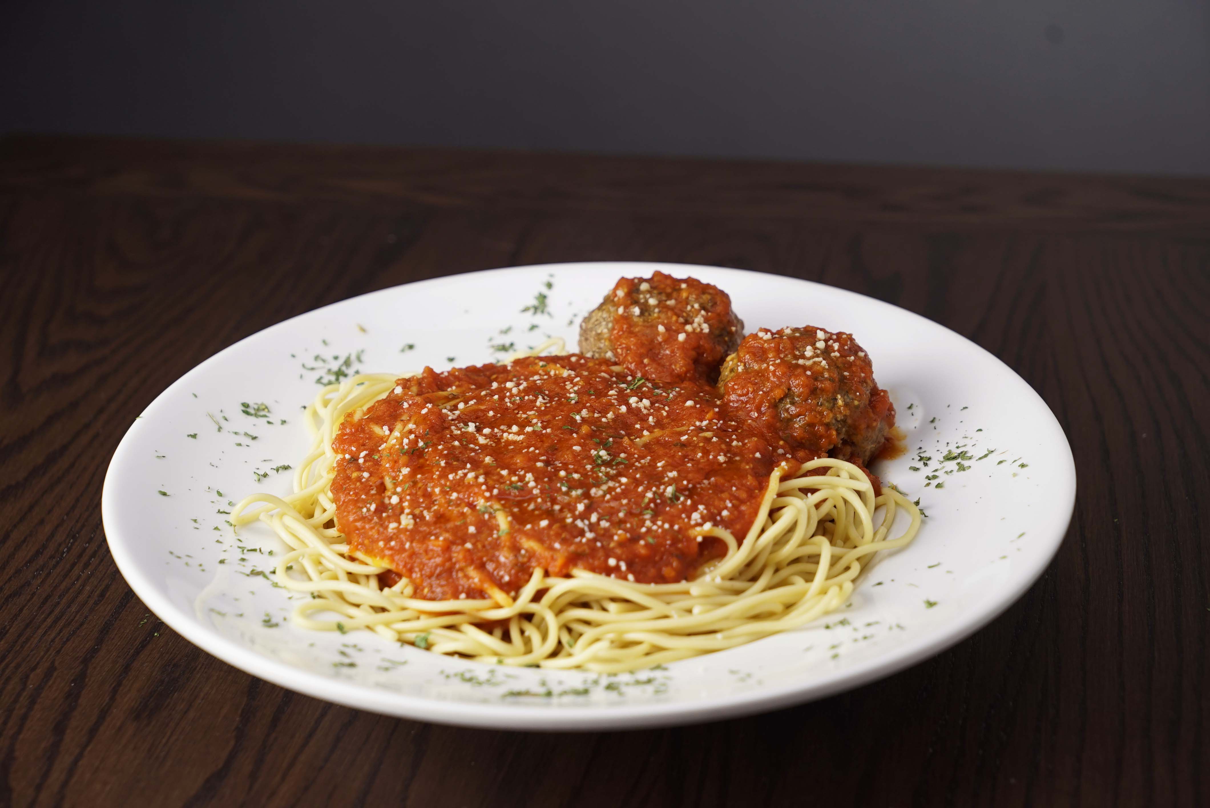 Order Spaghetti and Meatballs food online from Rosati Pizzeria store, Pekin on bringmethat.com