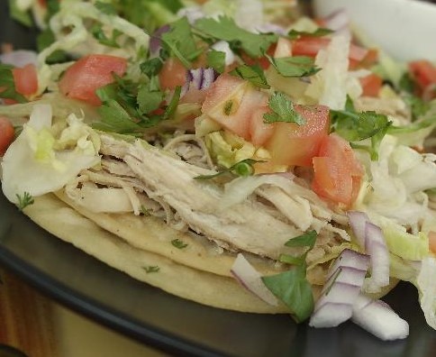 Order 1 Chicken Soft Taco (Tomato, Onion, Cilantro, Corn Salsa) food online from Tacos And Wings store, Sunland on bringmethat.com