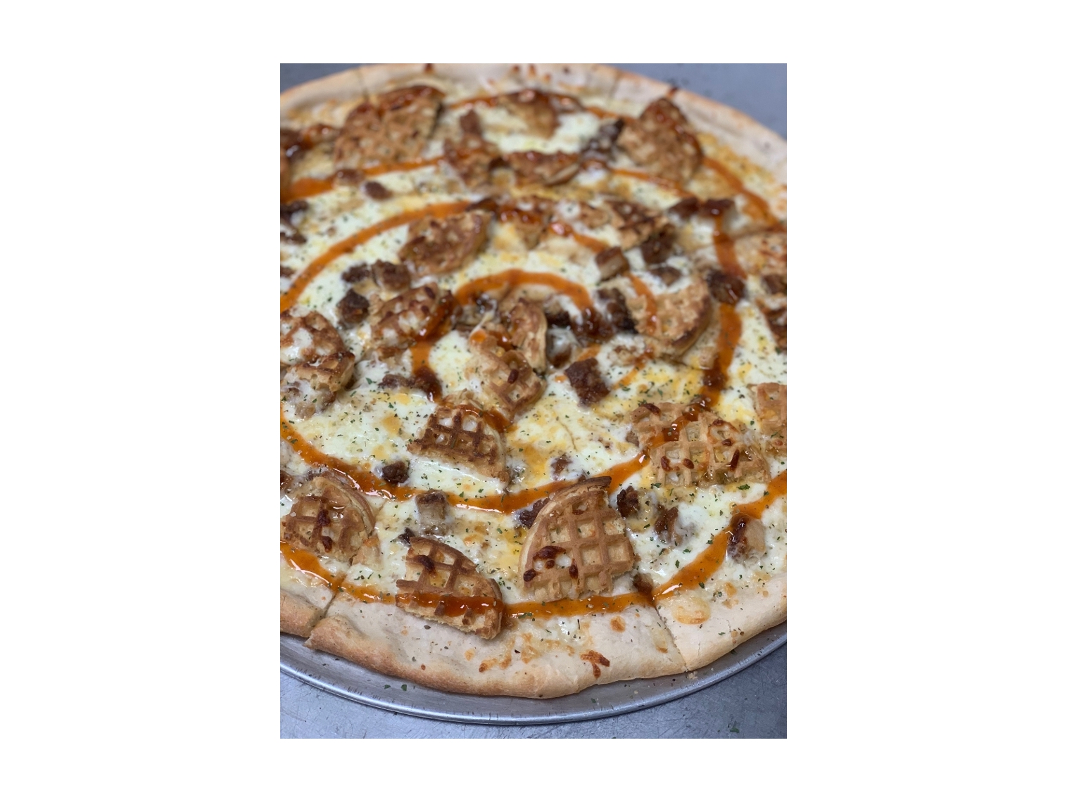 Order Chicken & Waffle Pizza food online from The Pizza Cutters store, Syracuse on bringmethat.com