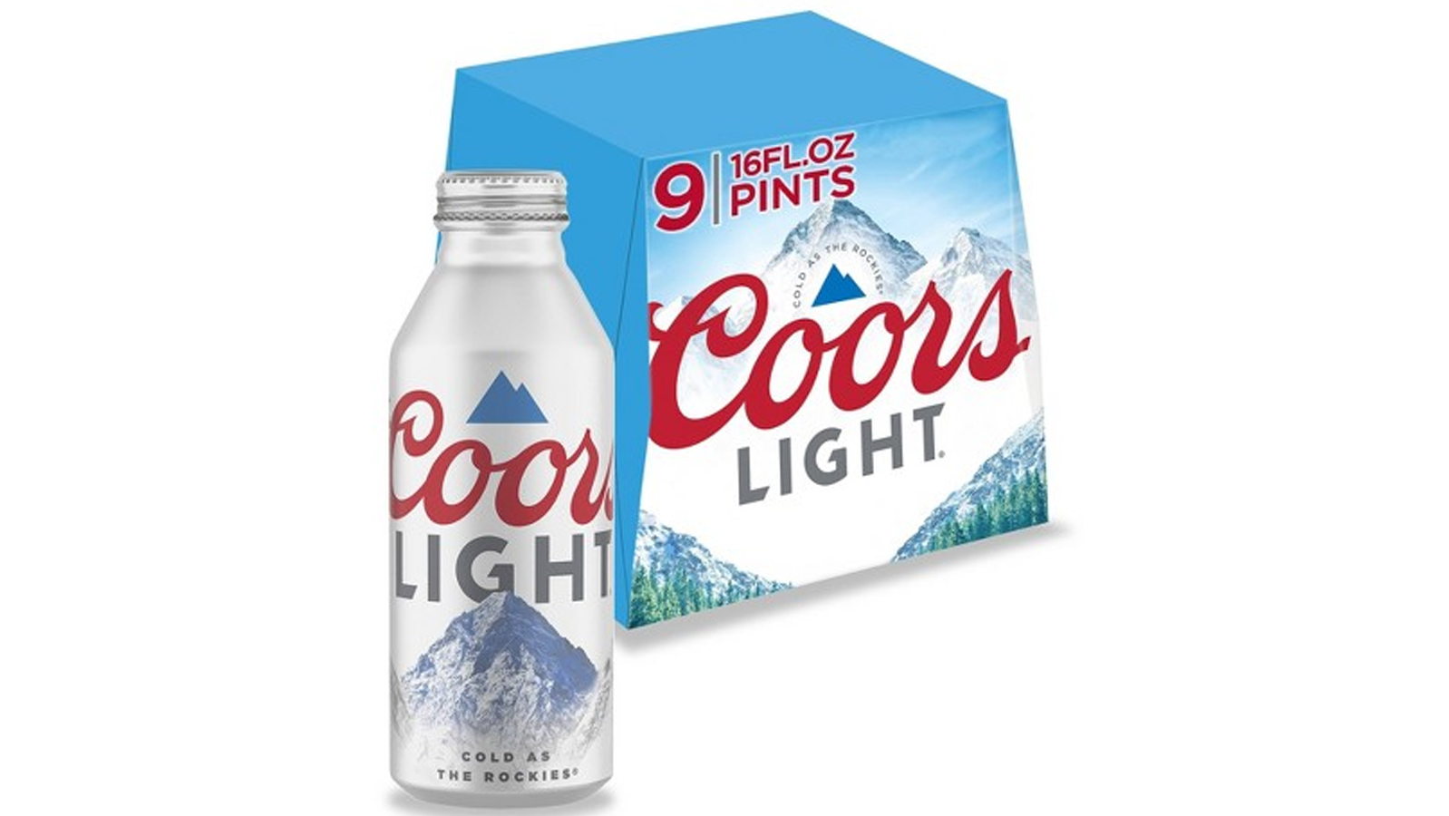 Order Coors Light Aluminum 9 Pack 16oz food online from Chevron Extramile store, Temecula on bringmethat.com