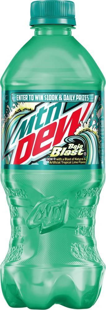 Order Mountain Dew Soda Baja Blast with a Blast of Tropical Lime Bottle (20 oz) food online from Rite Aid store, Springfield on bringmethat.com