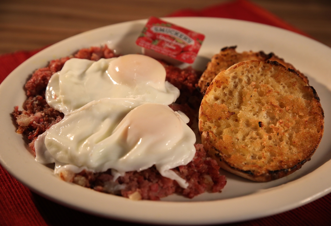 Order Corned Beef Hash & Eggs food online from Jines Restaurant store, Rochester on bringmethat.com