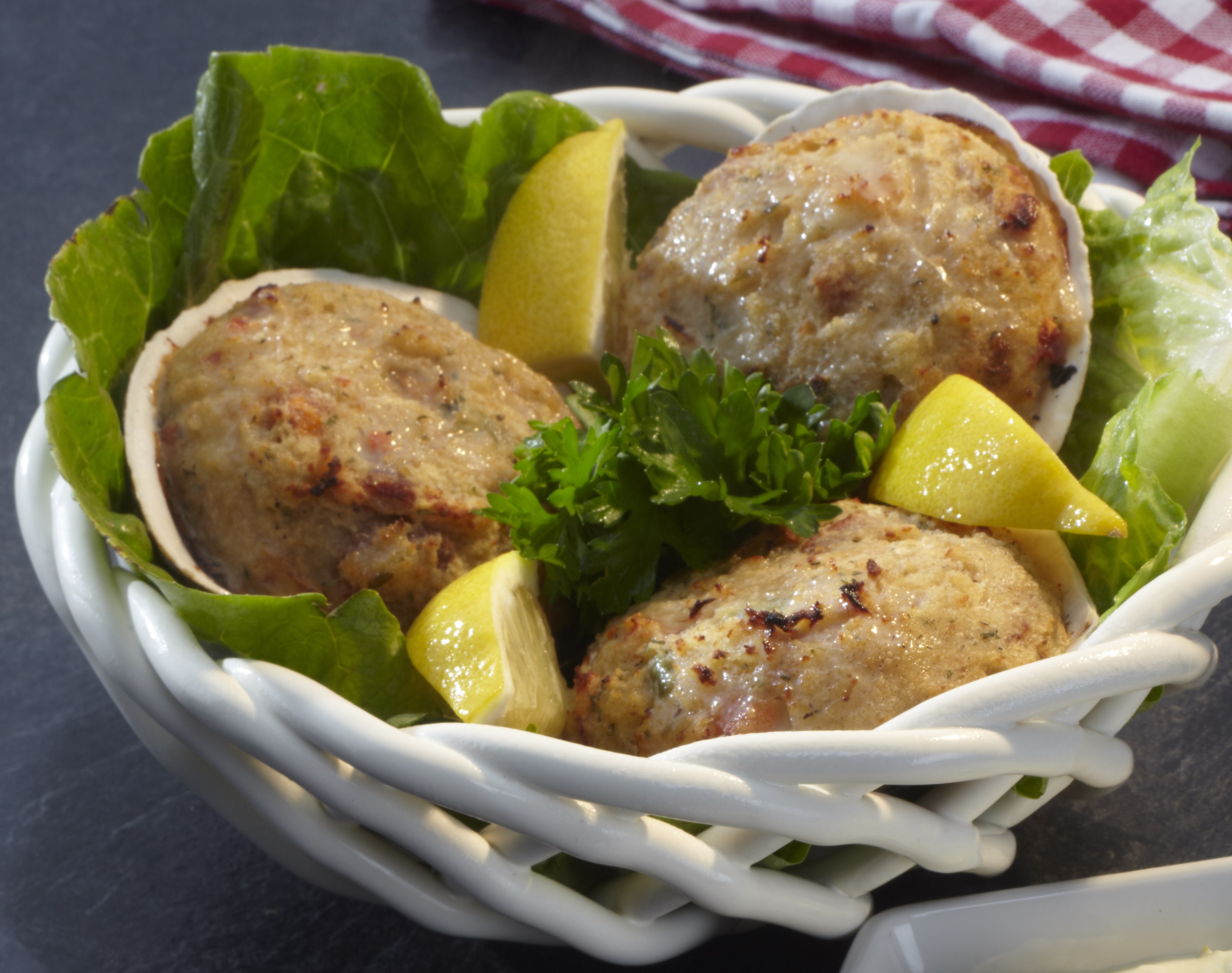 Order Gourmet Stuffed Clams in a Scallop Shell (2 pack) (Frozen) food online from Chowder Factory store, Lowell on bringmethat.com