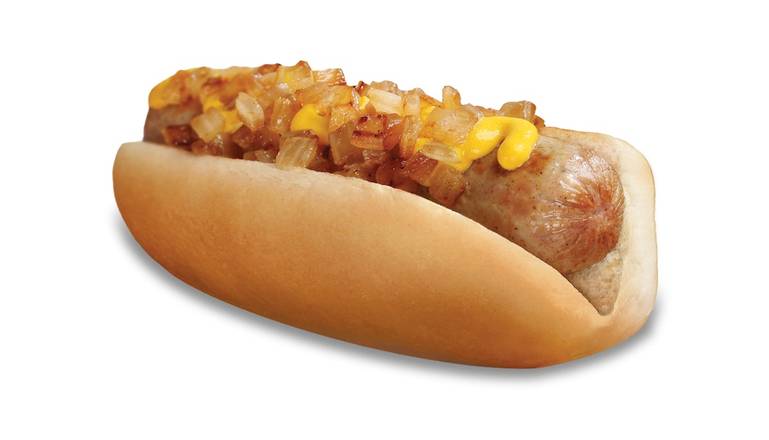 Order Bratwurst with Mustard & Grilled Onions food online from Wienerschnitzel store, Chino on bringmethat.com
