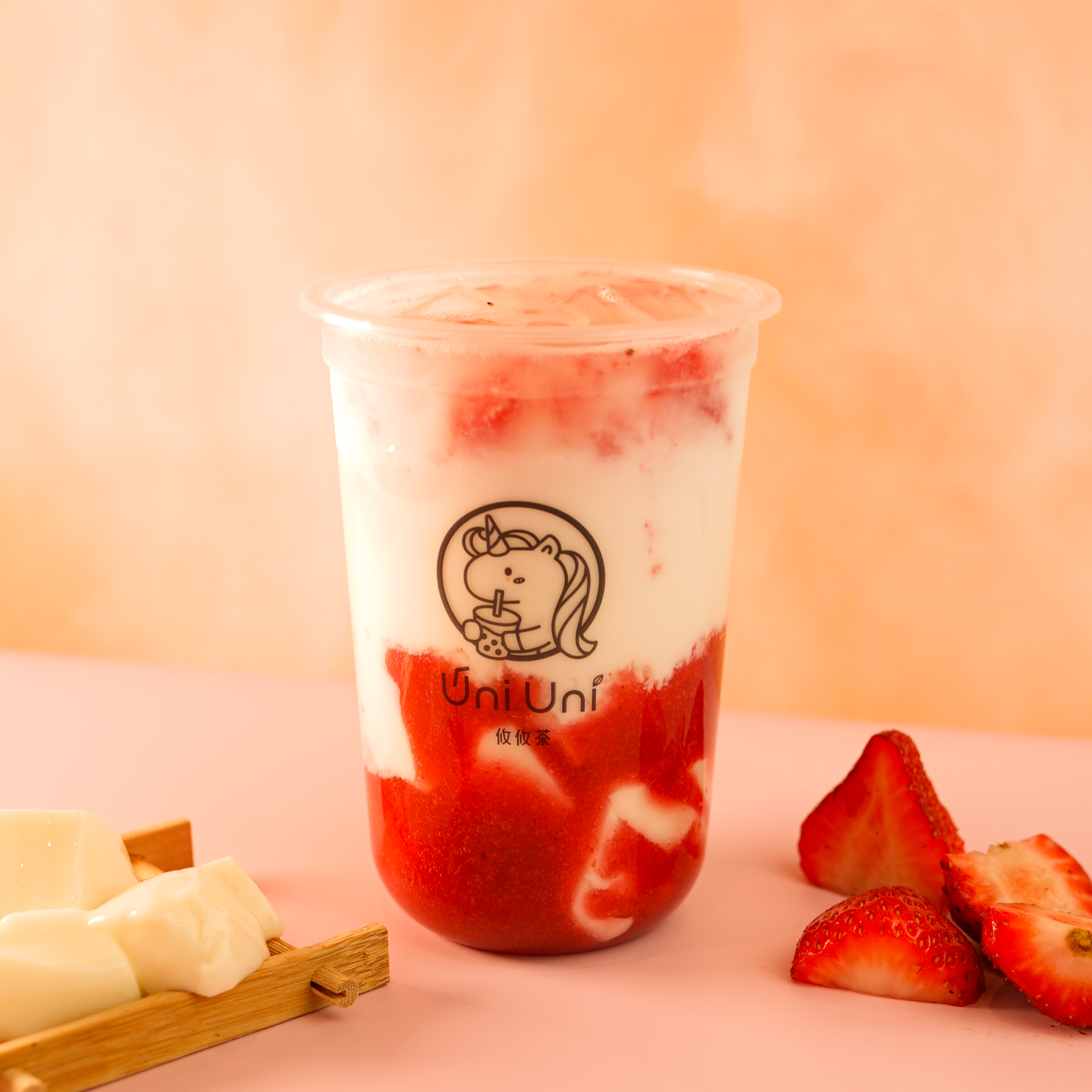 Order Strawberry Fresh Milk with Milk Mochi food online from Uni Uni store, Katy on bringmethat.com