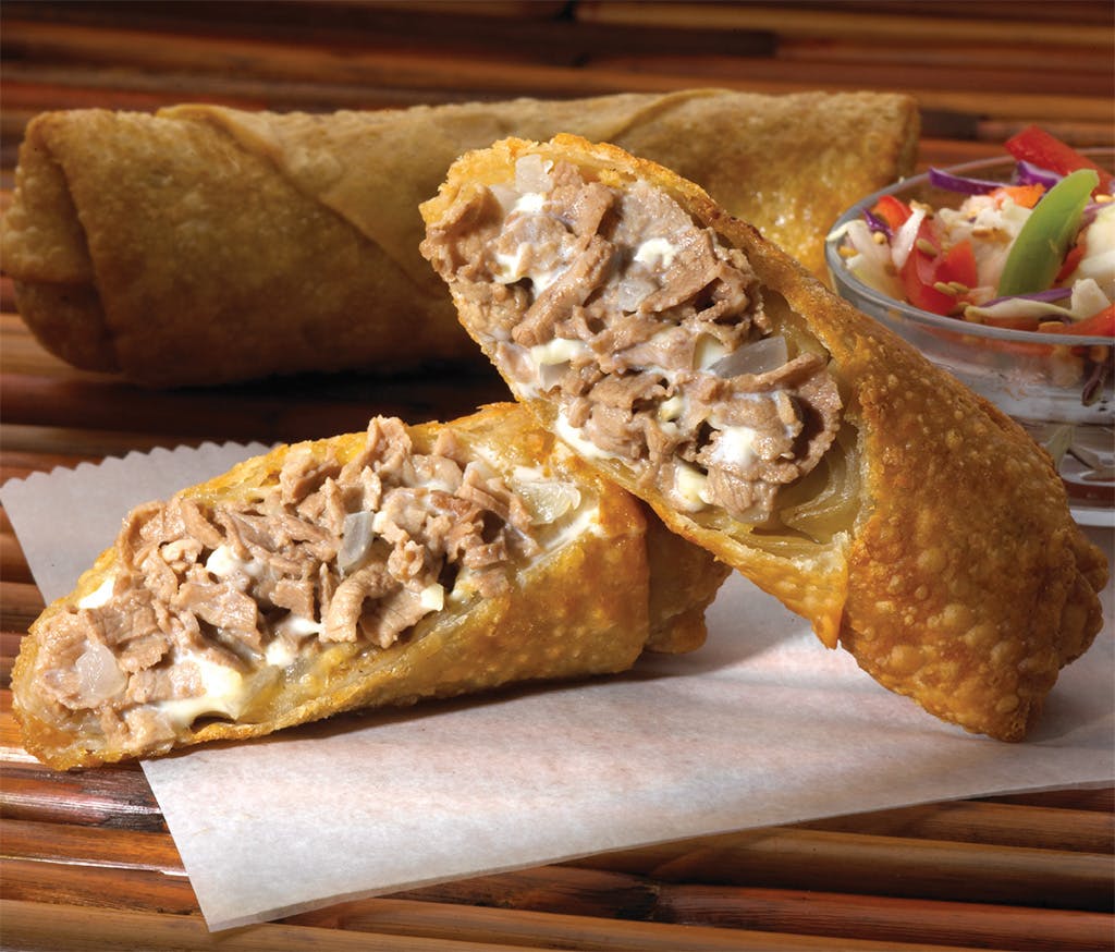 Order Cheesesteak Egg Roll - 2 Pieces food online from Mannino's Pizzeria & Italian Eatery store, Pottstown on bringmethat.com
