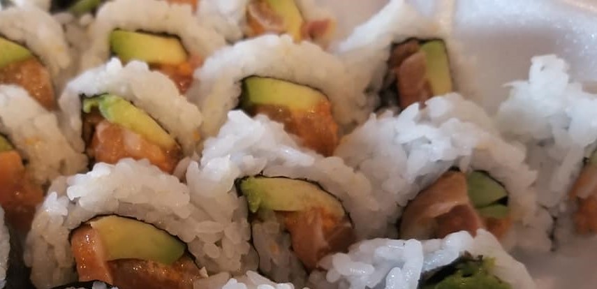 Order 31. Spicy Salmon Roll food online from Biwako Sushi store, Saline on bringmethat.com