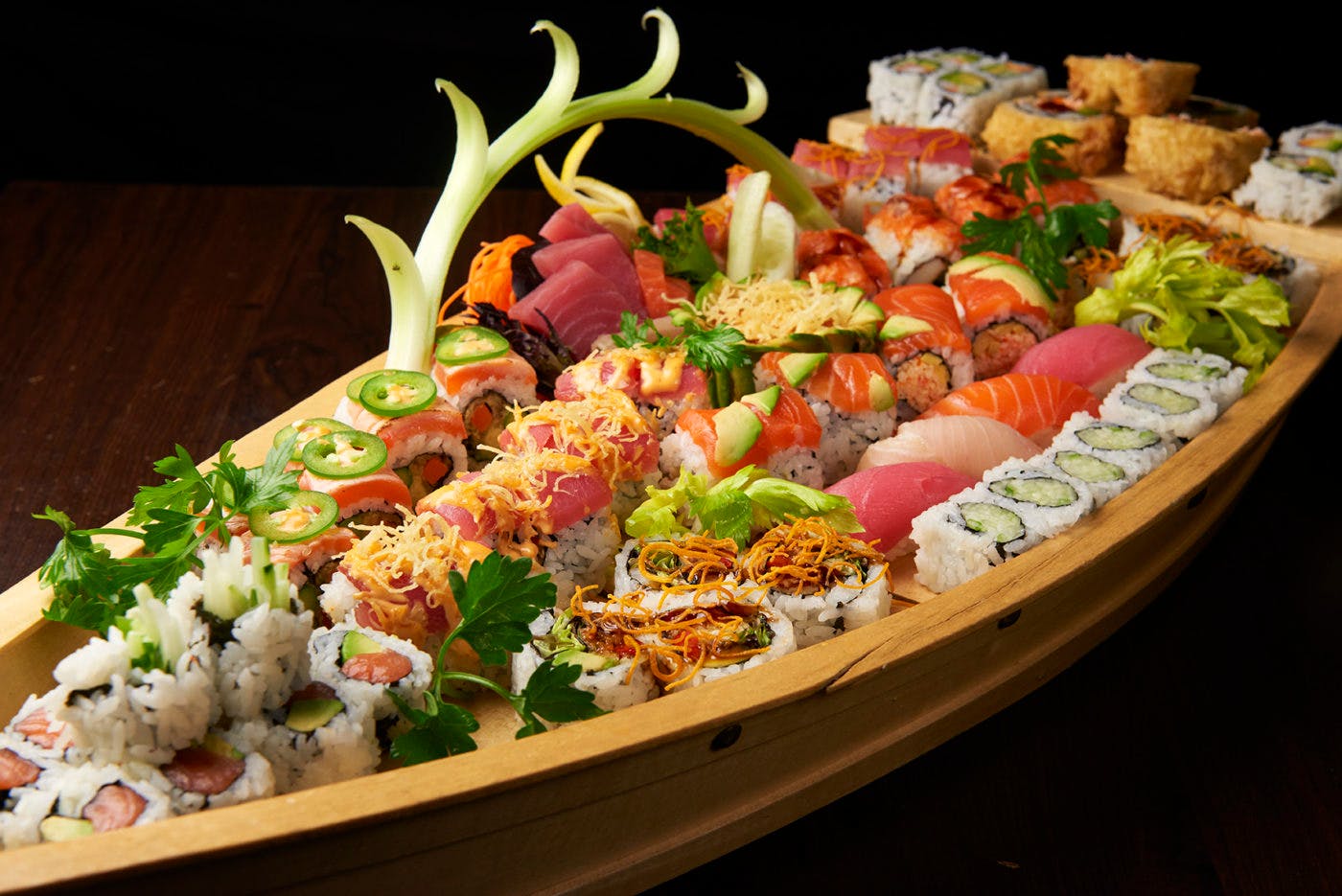 Order Celebrity Sushi Boat Catering - Catering food online from Mocha Bleu store, Teaneck on bringmethat.com