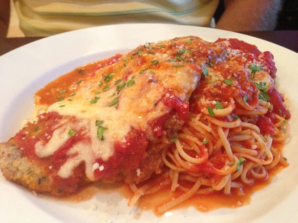Order Veal Parmigiana Saturday Special - Special food online from Golden Pizzeria store, Norfolk on bringmethat.com