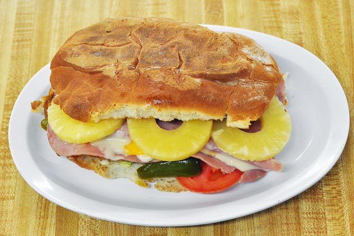 Order Torta Hawaiana (Ham, Pineapple & Cheese) food online from La Michoacana Pedir De Poca store, Chicago on bringmethat.com