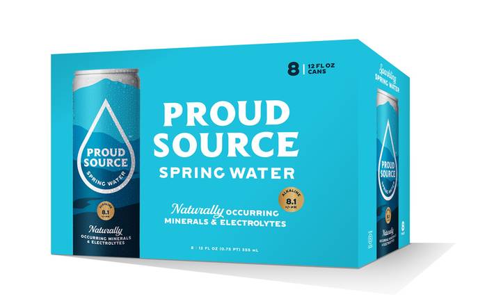 Order Proud Source Naturally Alkaline with Electrolytes Spring Water (12 oz x 8 ct) food online from Rite Aid store, Stark County on bringmethat.com