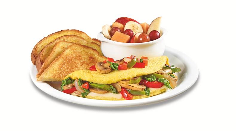 Order Loaded Veggie Omelette  food online from The Burger Den store, New Caney on bringmethat.com