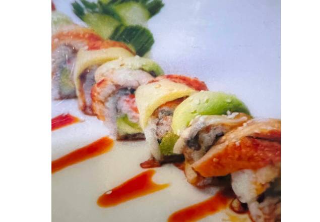 Order Dragon Roll food online from Happy Sushi store, Gardena on bringmethat.com