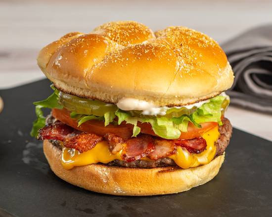 Order Bacon Cheese Burger food online from Wibbleys Gourmet Hamburgers store, Bellevue on bringmethat.com