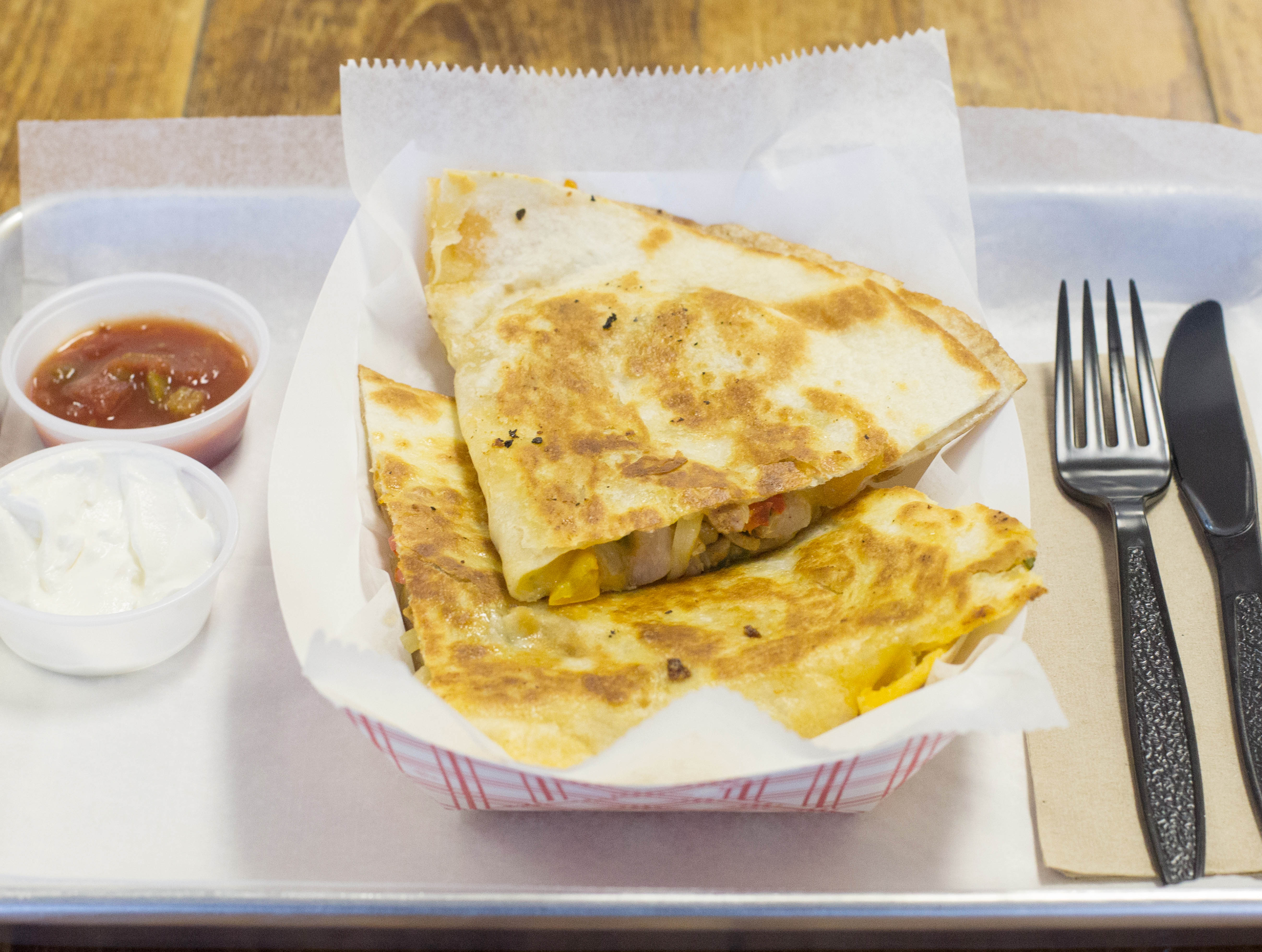 Order Chicken Quesadilla food online from Andes International Gourmet Deli store, New Haven on bringmethat.com