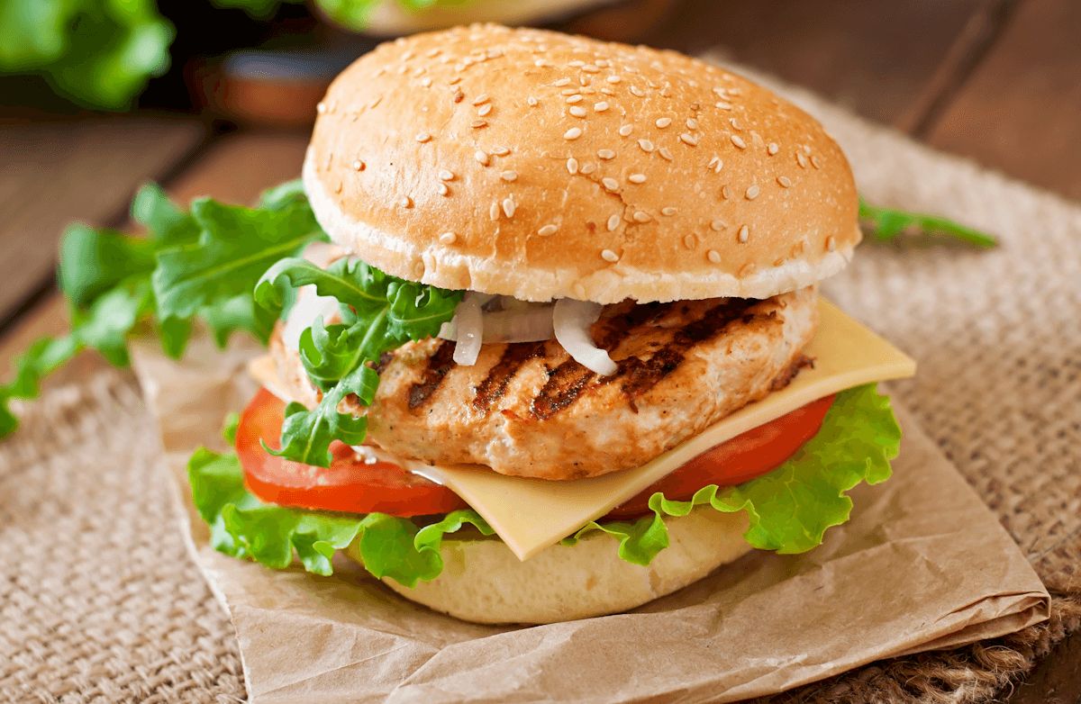 Order Grilled Chicken Cheeseburger food online from Akh's Cafe store, San Francisco on bringmethat.com