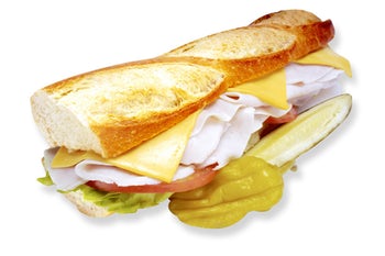 Order #22. Turkey and Cheese Baguette Sandwich food online from Lee Sandwiches store, Artesia on bringmethat.com