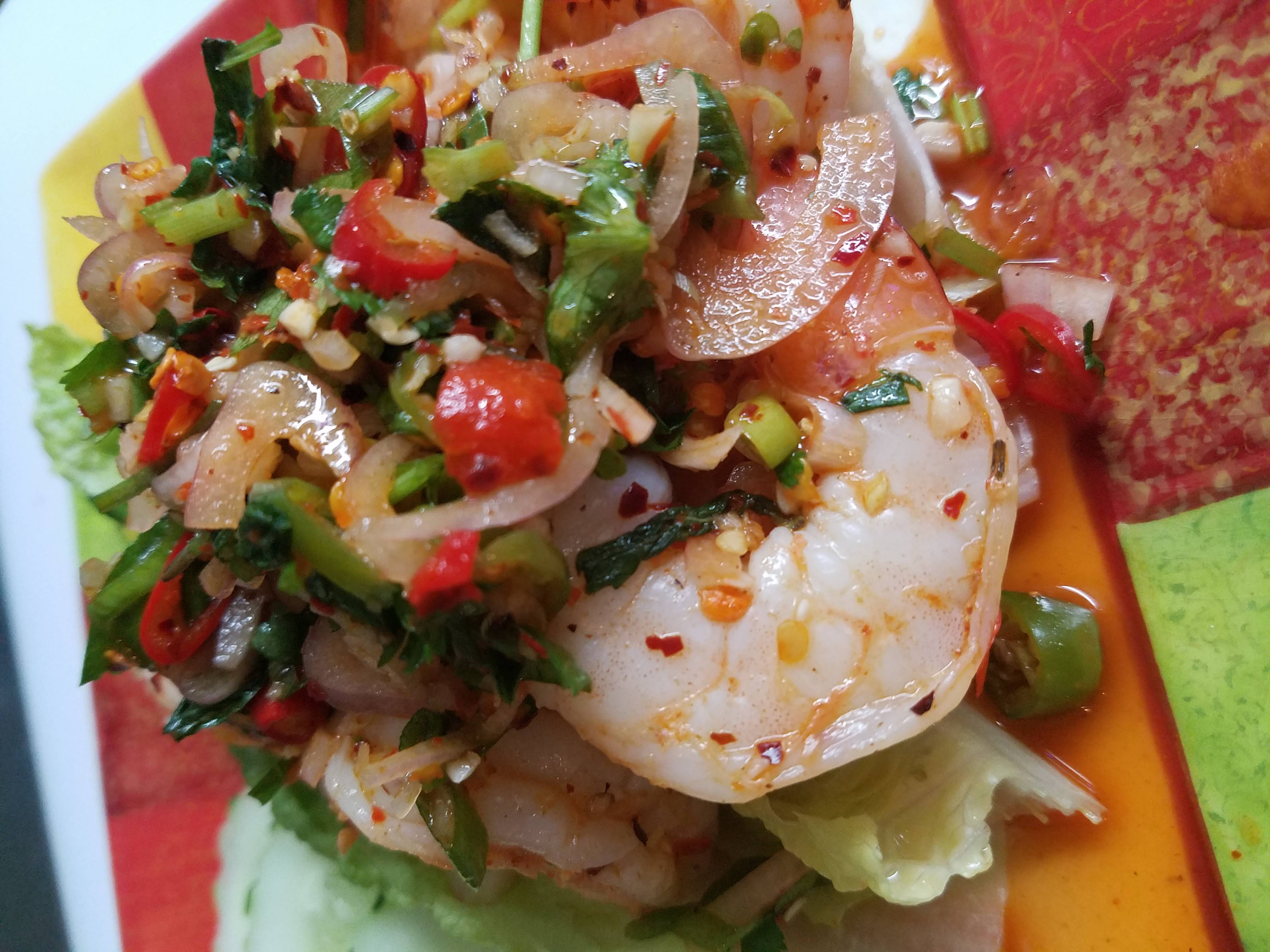 Order Pla Goong Salad food online from Ghin Khao Eat Rice store, Chicago on bringmethat.com