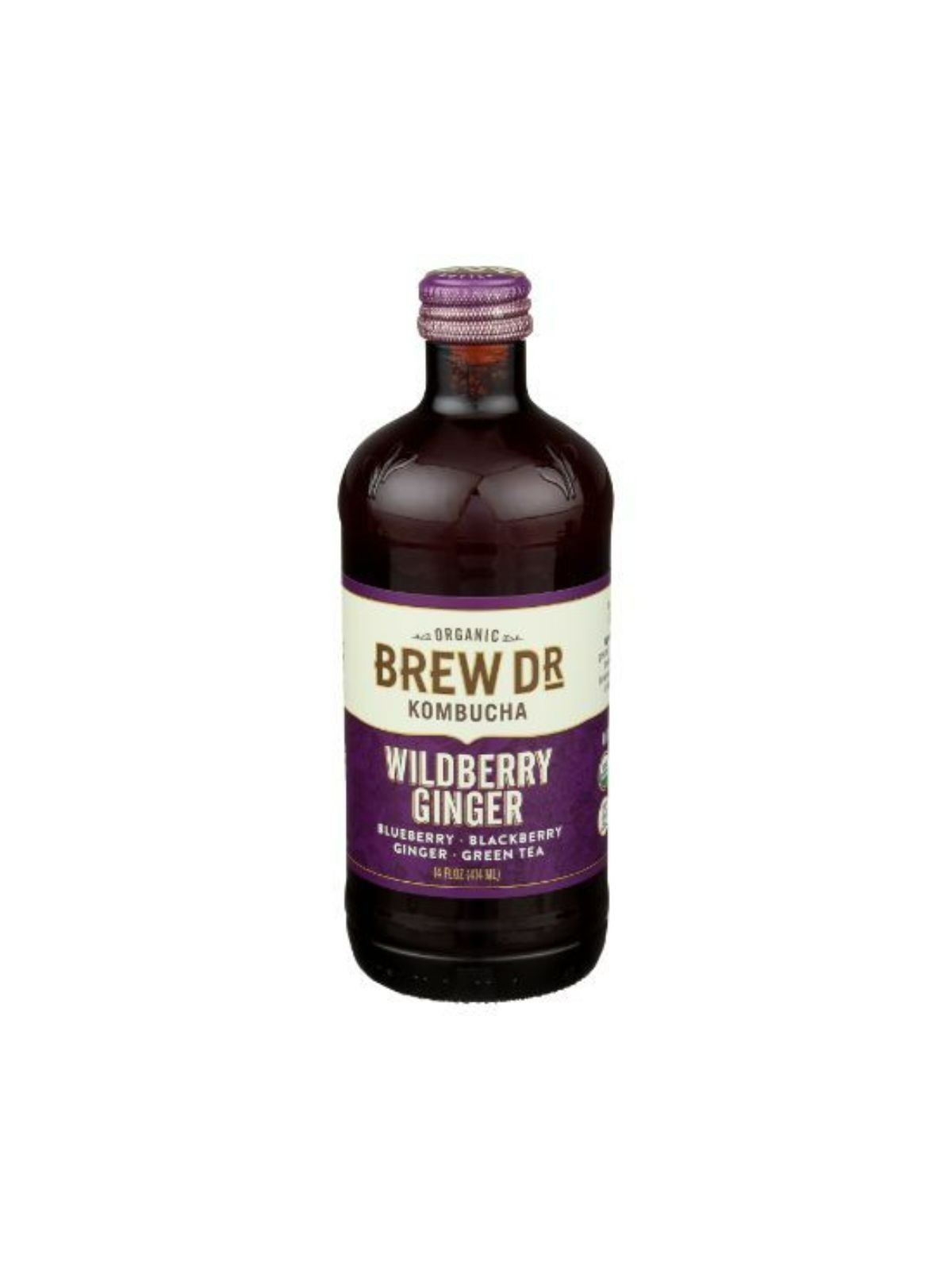Order Brew Dr Organic Wildberry Ginger Kombucha (14 oz) food online from Stock-Up Mart store, Los Angeles on bringmethat.com