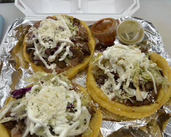Order Sopes (3 pcs) food online from Tony Street Tacos store, Spring on bringmethat.com