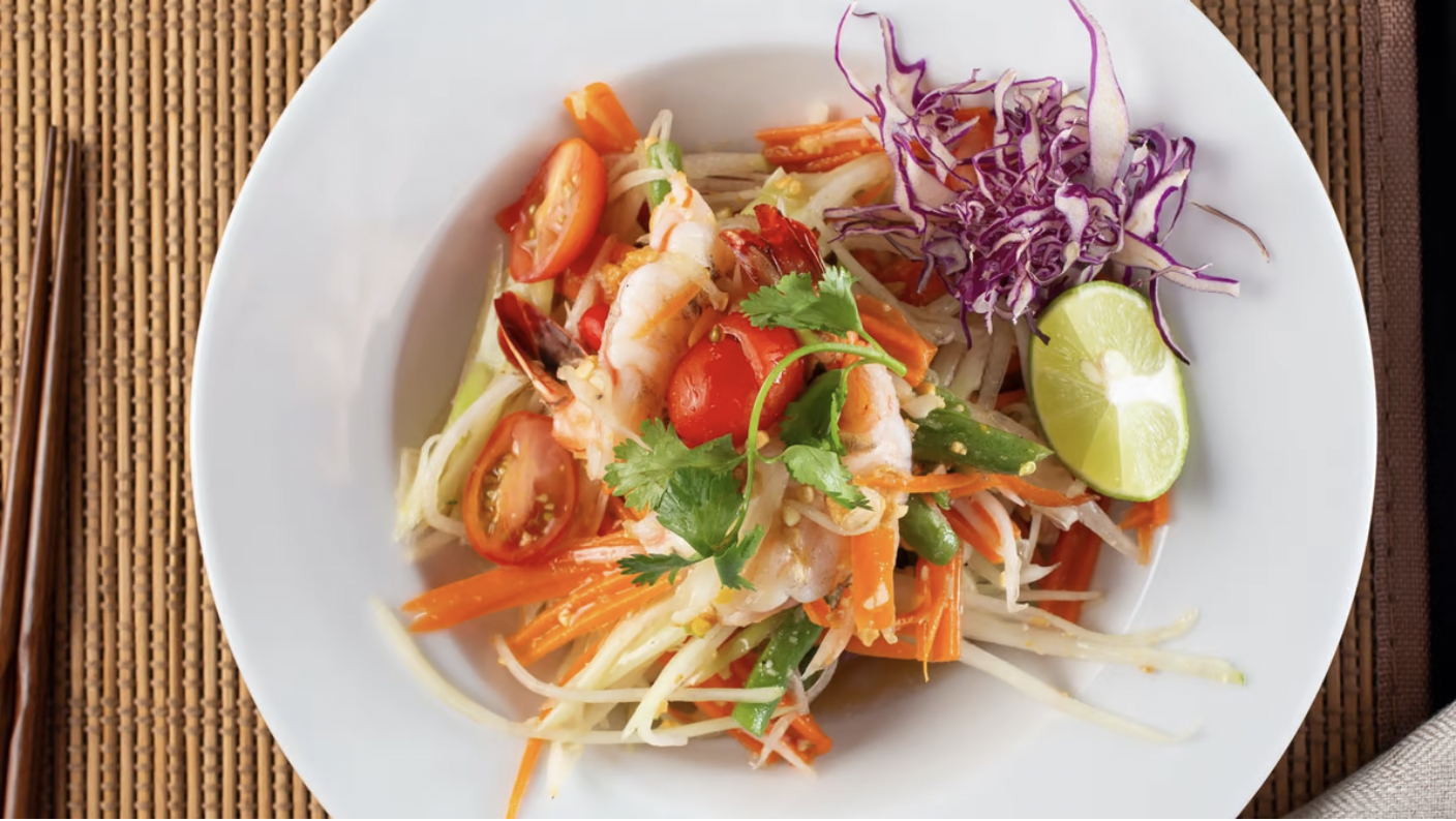 Order Y10. Papaya Salad food online from Royal Thai Restaurant store, Diamond Bar on bringmethat.com
