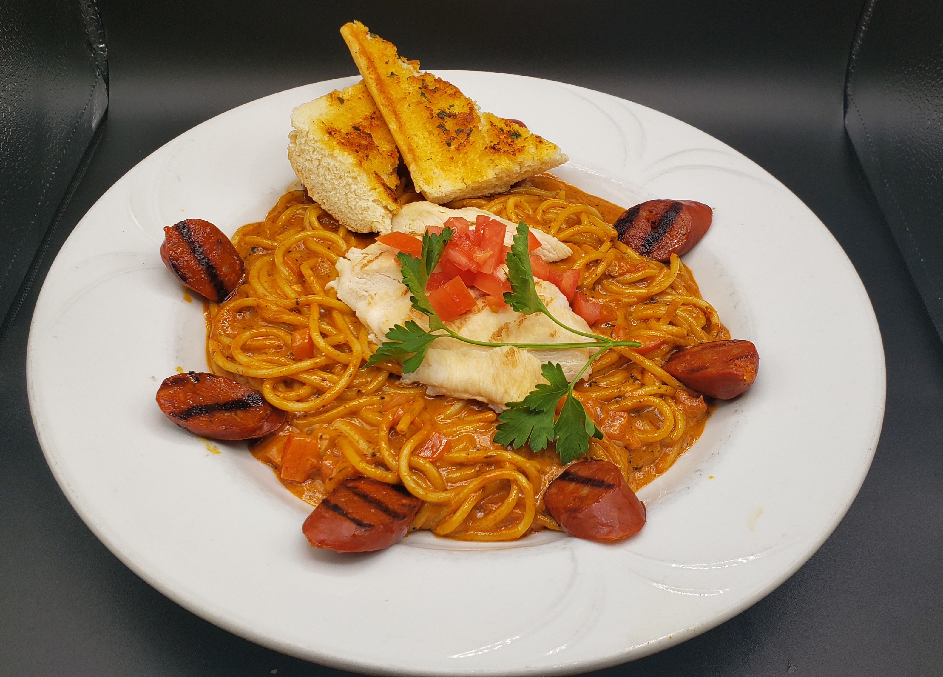 Order Dirty Chicken Pasta food online from Electric Palm Restaurant store, Woodbridge on bringmethat.com