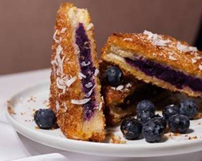 Order Ube French Toast food online from Popping Yolk Cafe store, Hacienda Heights on bringmethat.com