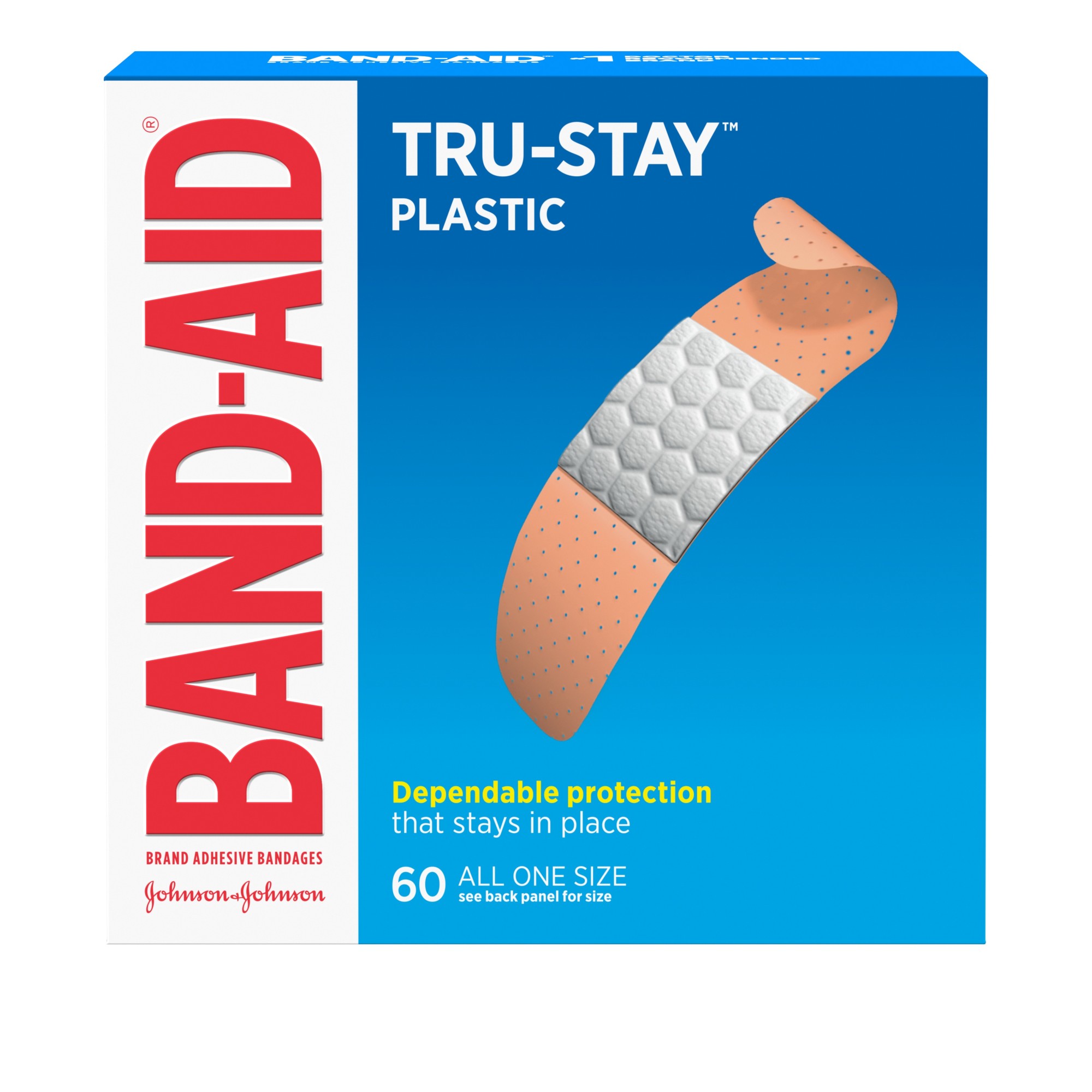 Order Band-Aid Brand Tru-Stay Plastic Strips Adhesive Bandages - All One Size, 60 ct food online from Rite Aid store, CORNING on bringmethat.com