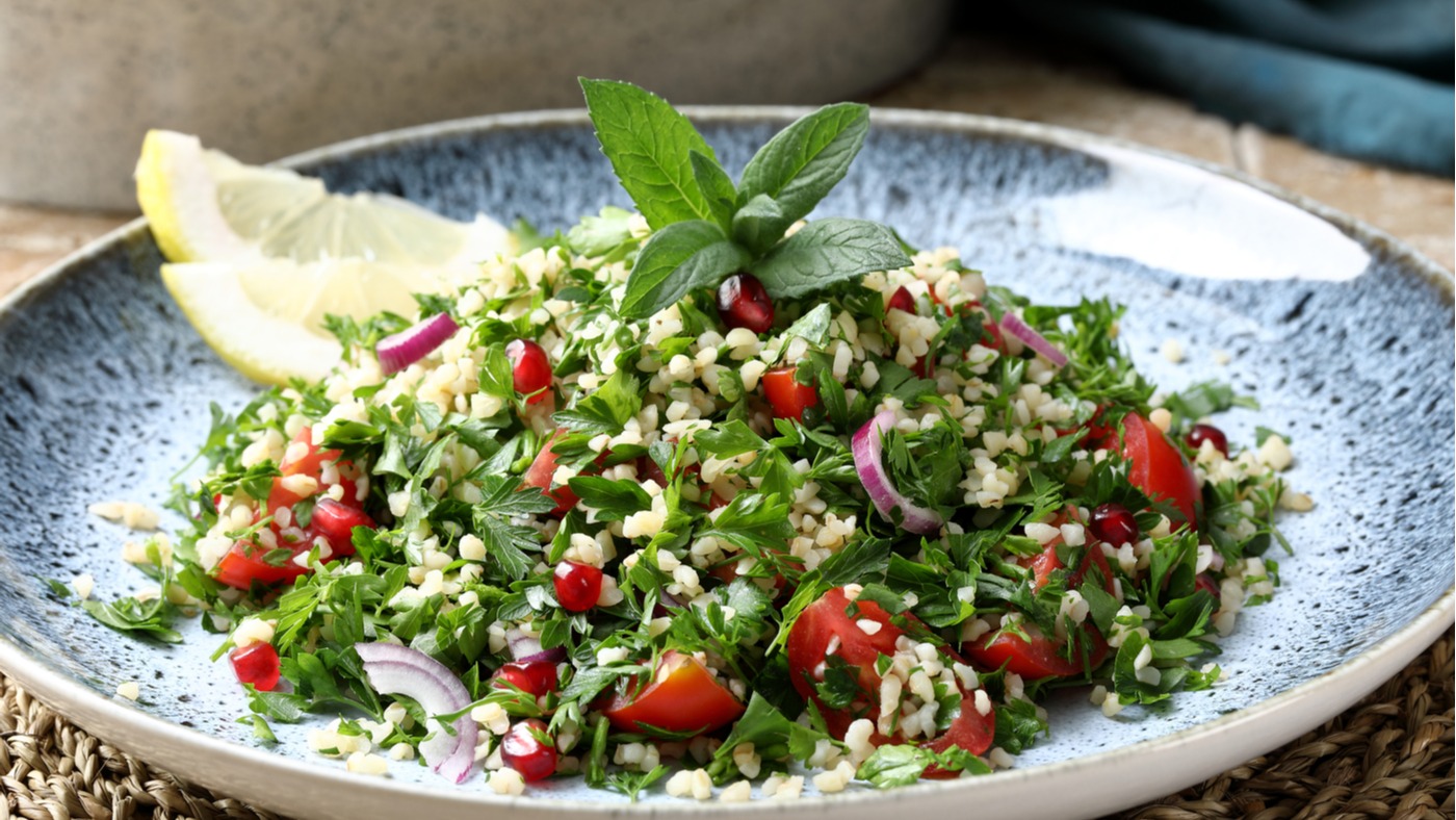Order Tabouleh Salad food online from Mediterranean Eats store, Fremont on bringmethat.com