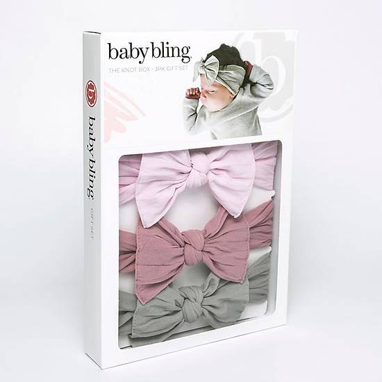 Order Baby Bling® 3-Pack Knot Box Headband Set in Grey food online from Bed Bath & Beyond store, Lancaster on bringmethat.com