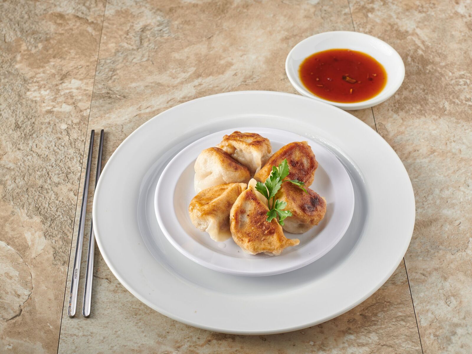 Order 7. Pork Dumplings food online from Hua Long Chinese Restaurant store, Brooklyn on bringmethat.com