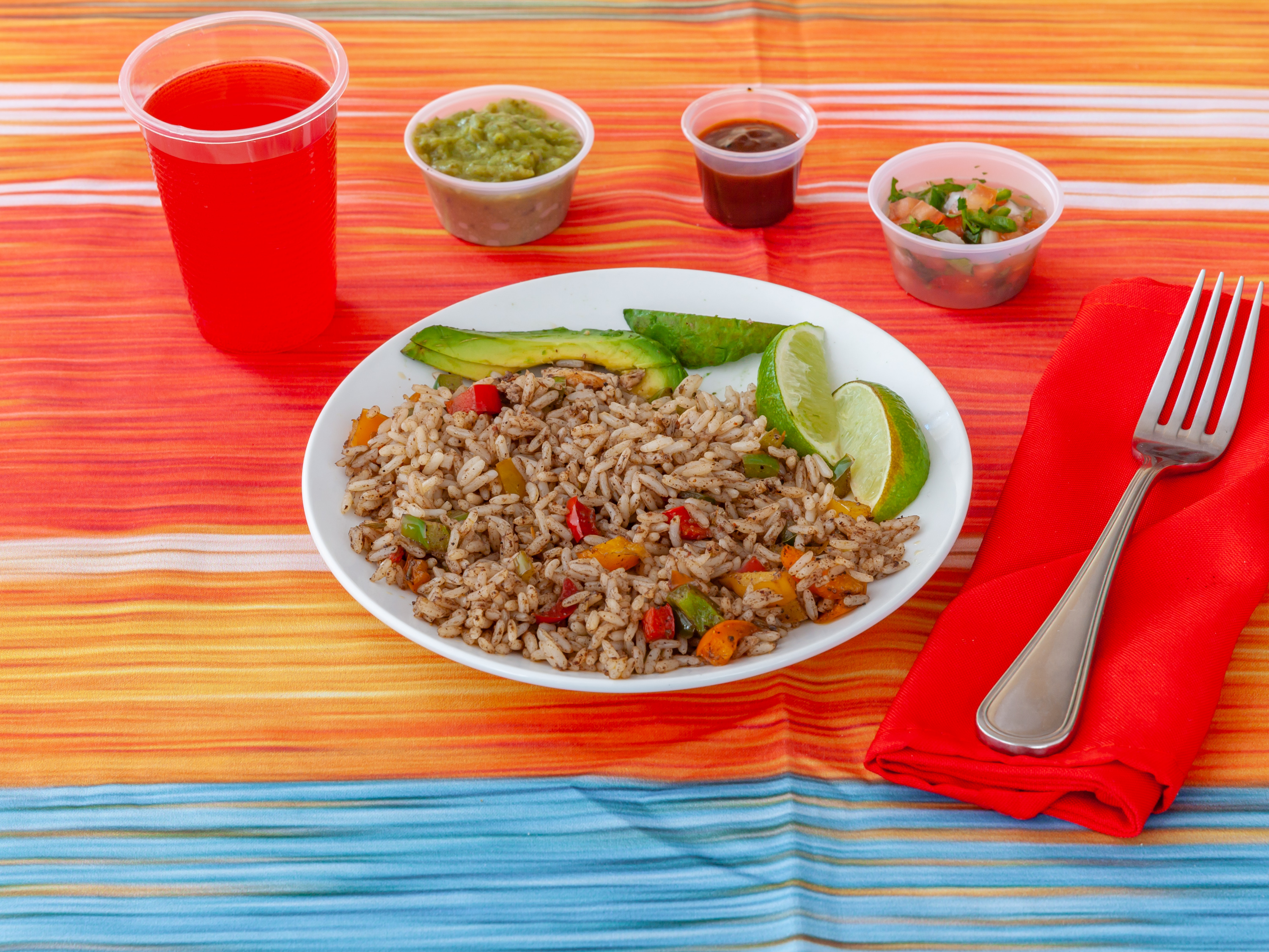 Order Small Jerk rice  food online from Everything Tacos store, Chicago on bringmethat.com